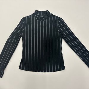 SHEIN TURTLE NECK BLACK AND WHITE STRIPED SHIRT  (size m)